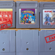An authentic Game Boy game (center) and two fakes (left and right). Note what’s wrong with the shells in both cases: The game on the right just says “GAME” where it should say “Nintendo GAME BOY,” and the one on the left alters the logo, perhaps out of some misplaced belief that it would get them off the hook for trademark infringement. On the reverse, one game eliminates the “Made In Japan” text, while the other opts to invent a fictitious country of manufacture, “japam.”